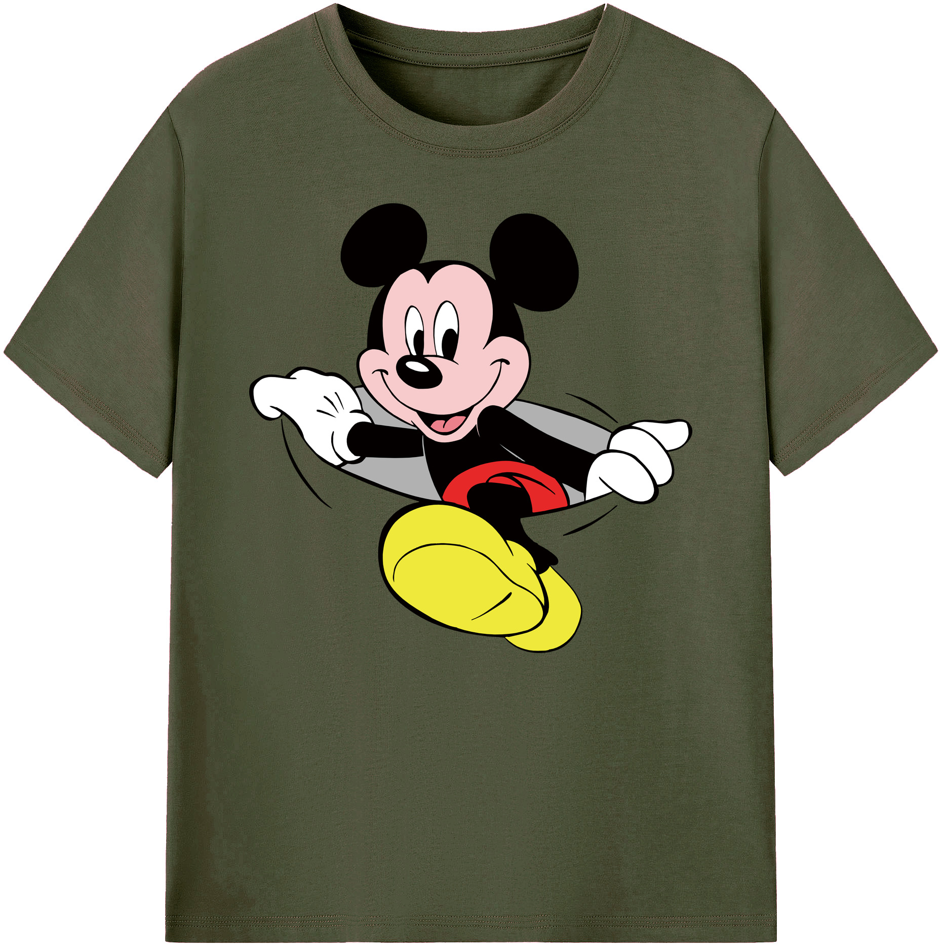 ミッキーマウス Mickey Mouse 綿100％ メンズ半袖Tシャツ｜肌触りやわらか＆通気性